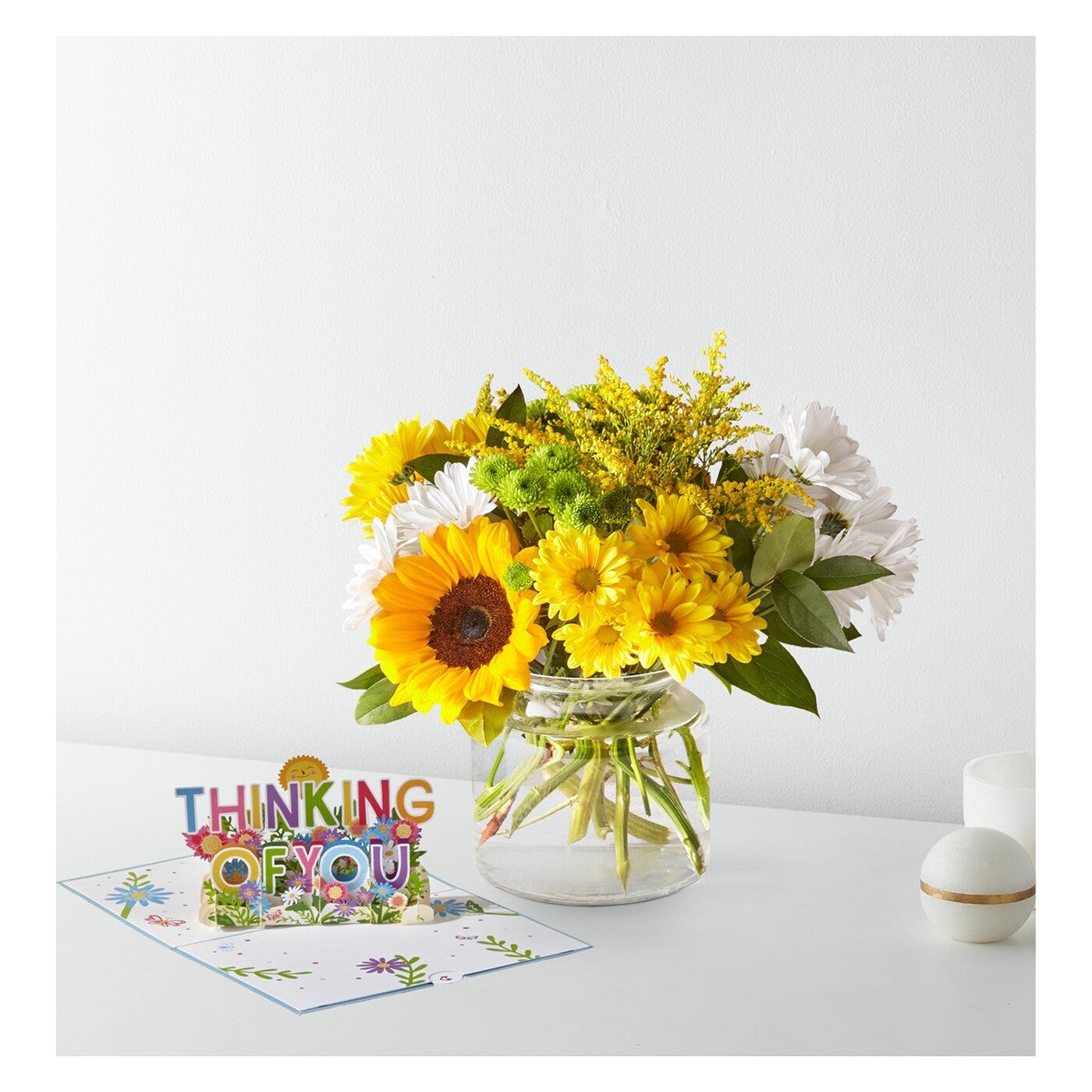 Hello Sunshine Bouquet & Lovepop® Pop-Up Card flower arrangement