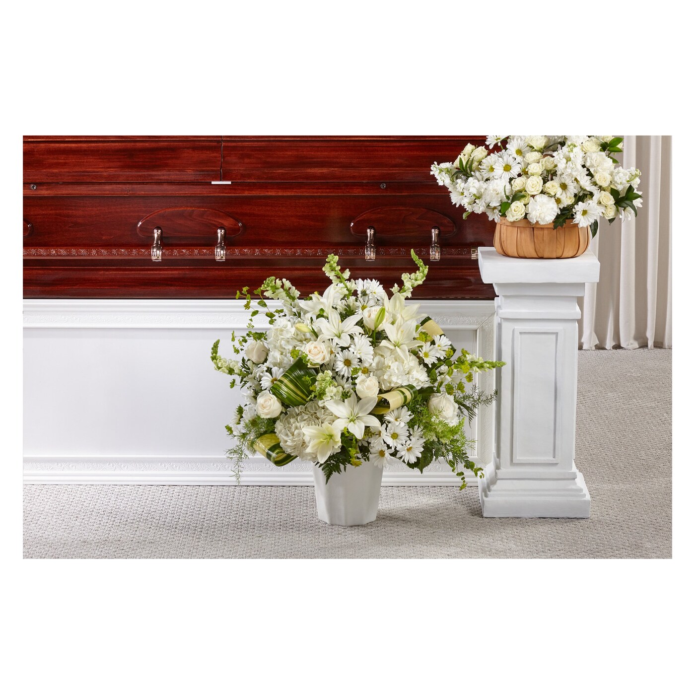 Thoughts of Tranquility Floor Basket flower arrangement