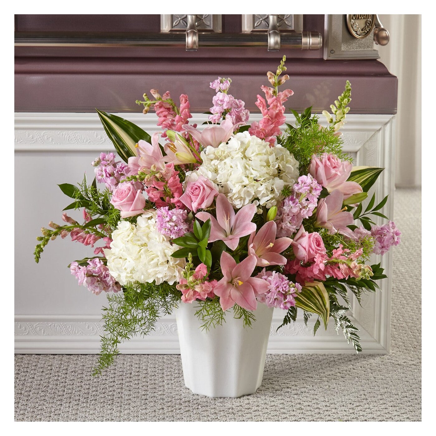 Simply Serene Floor Basket flower arrangement