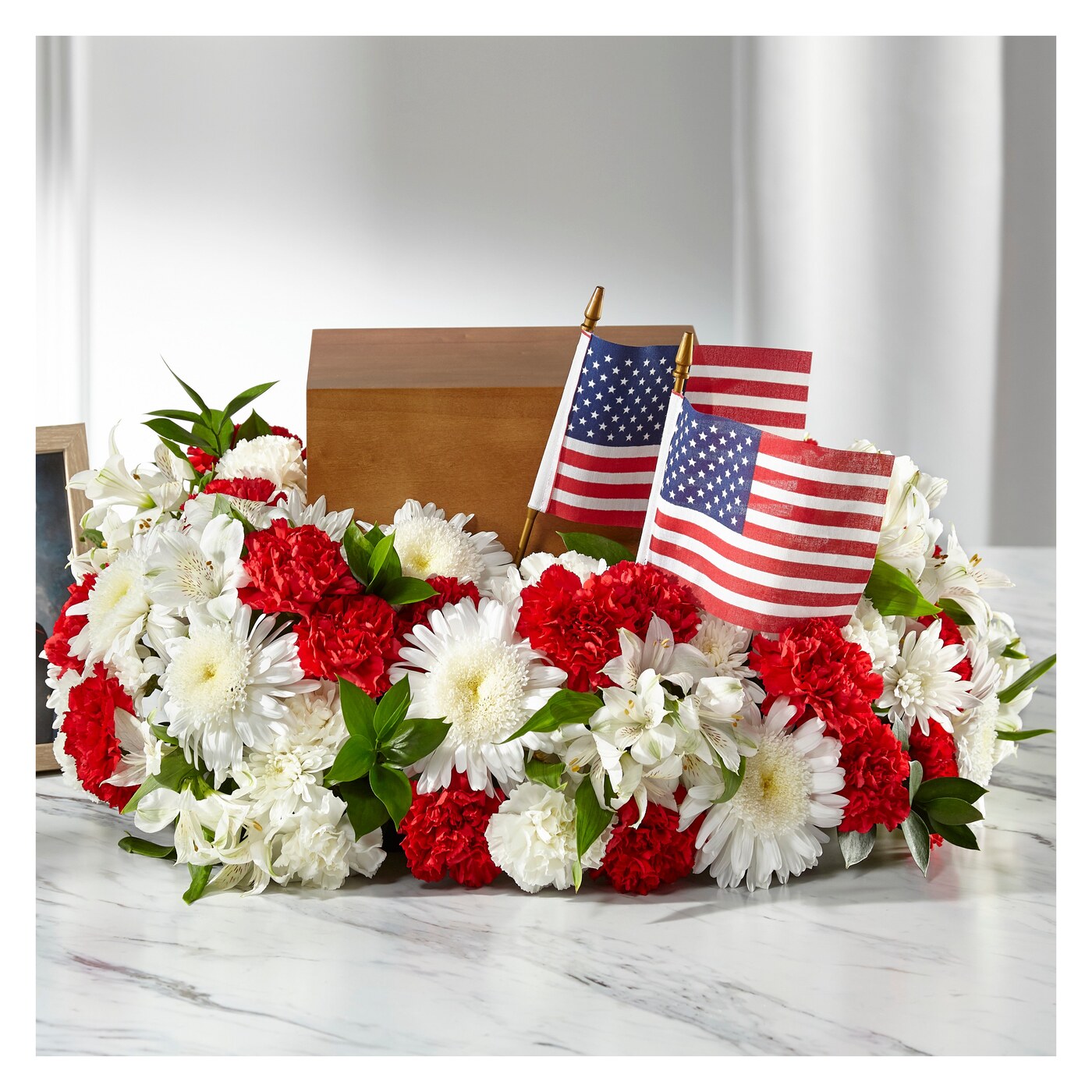 Spirit of Patriotism Cremation Adornment flower arrangement